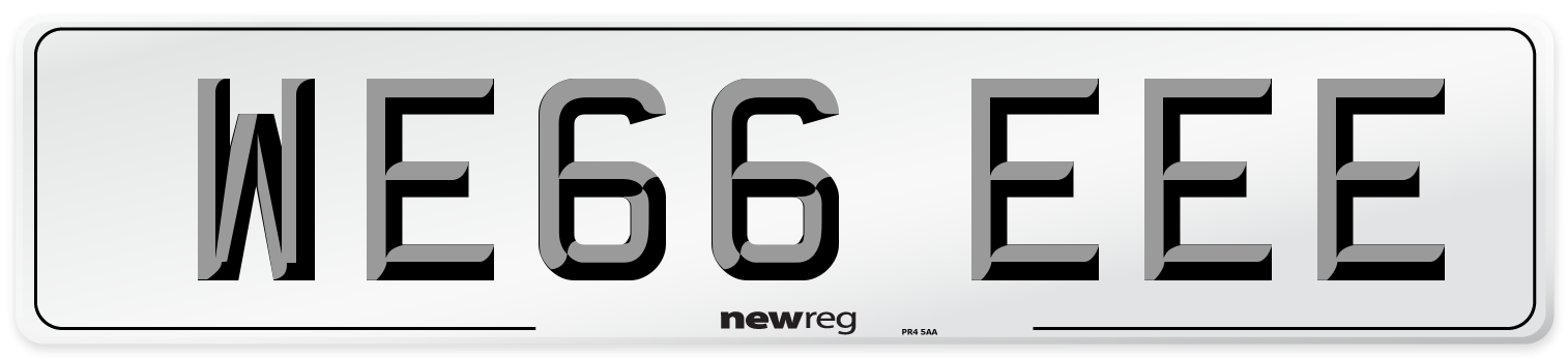 WE66 EEE Number Plate from New Reg